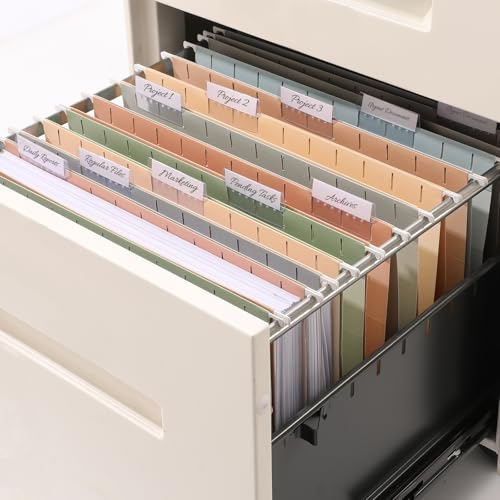 SUNEE 25 Count Hanging File Folders, Pastel Colors,