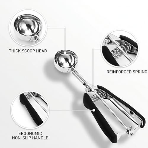 refined Ice Cream Scoop, 18/8 Stainless Steel Cookie Set