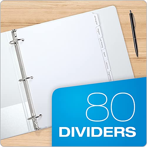 Modern Oxford Binder Dividers for 3 Ring Binders, 10 Pack, 8-Tab Kit