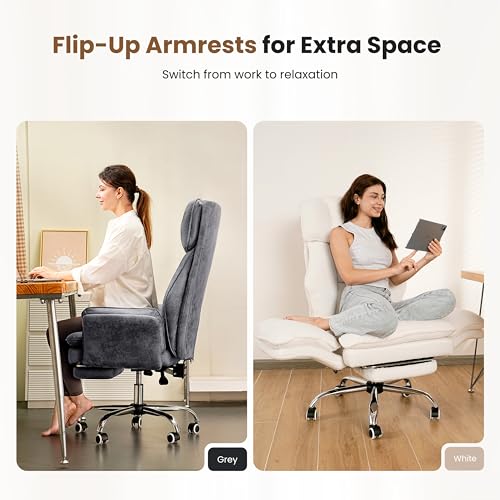 Big and Tall Office Chair, Flip Armrests for Set