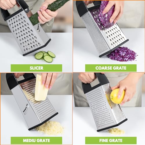 Urbanstrive Cheese Grater With Container Box Grater Stainless Steel Graters Essentials